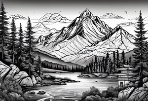 mountains explore adventure tattoo idea