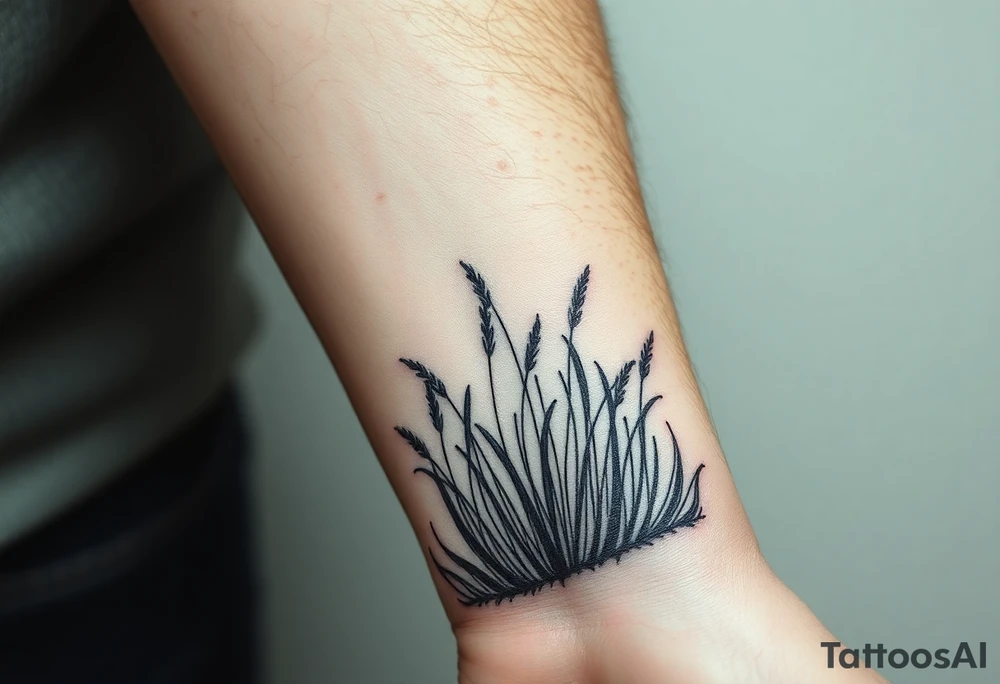Grass growing from short to long like in a forest tattoo idea