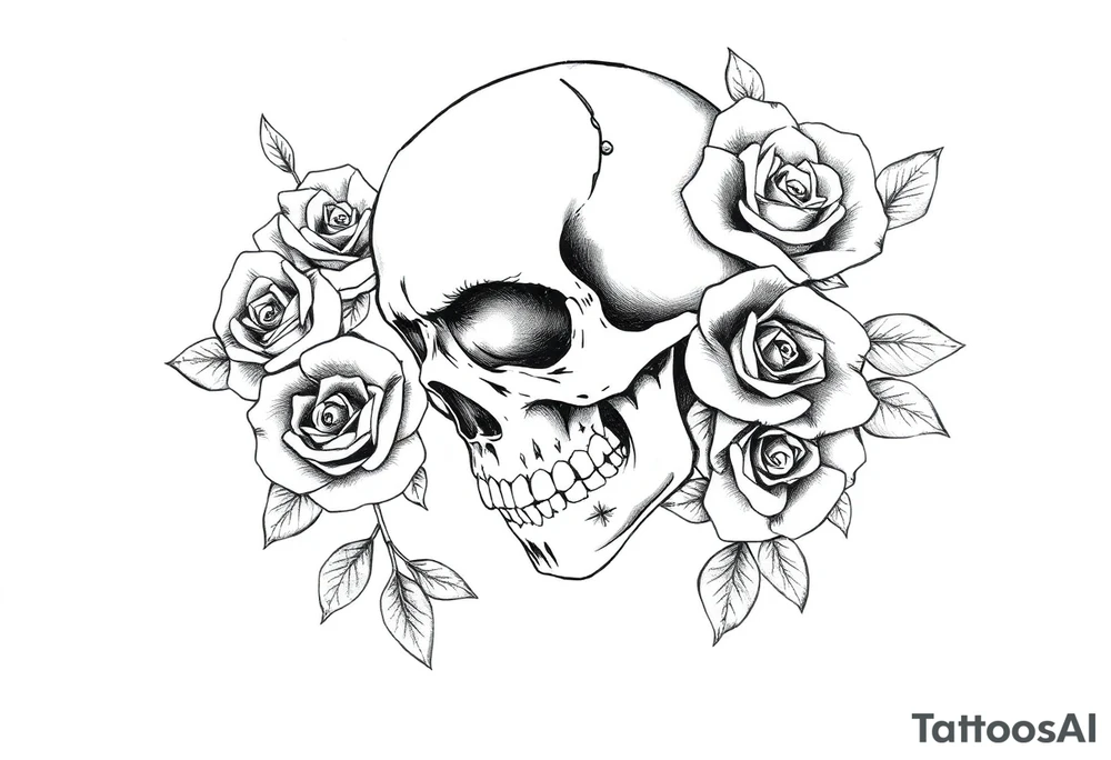 Skull and death with roses half
Sleeve tattoo idea