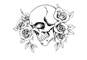 Skull and death with roses half
Sleeve tattoo idea