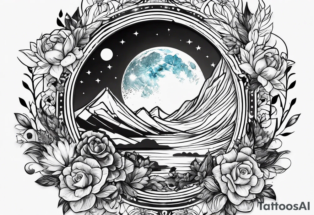 name Brayden, drawing representing love you to the moon and back tattoo idea