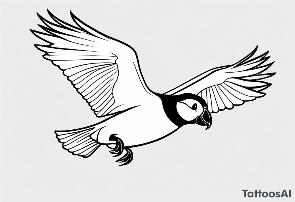 a black flying puffin 
 -  forarm Tattoo tattoo idea