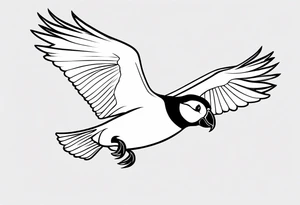 a black flying puffin 
 -  forarm Tattoo tattoo idea