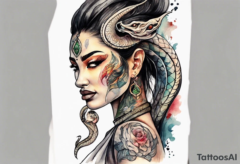 a Naga with a woman's face tattoo idea