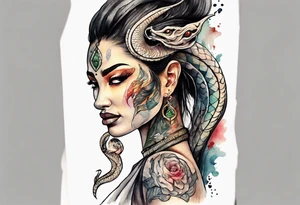 a Naga with a woman's face tattoo idea