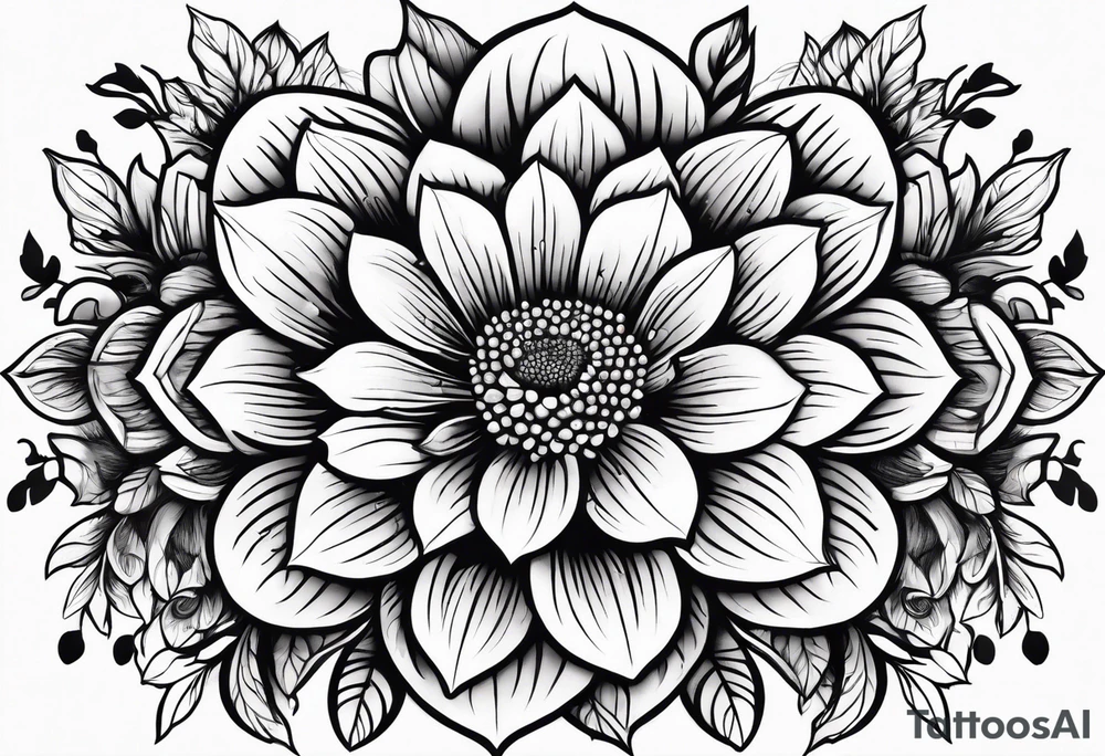 beautiful flowers design for hip tattoo idea