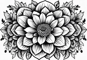 beautiful flowers design for hip tattoo idea