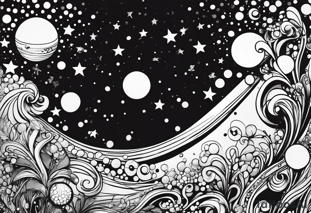 Draw me some magical really simple underwater bubbles and simple stars tattoo idea Draw me some magical really simple underwater bubbles and simple stars tattoo idea