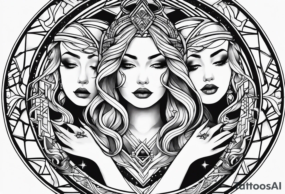 Twin flame linear symbol tattoo idea