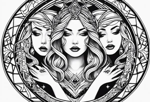 Twin flame linear symbol tattoo idea