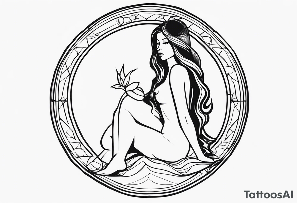 Símbolo Nudo de bruja, linea fina tattoo idea