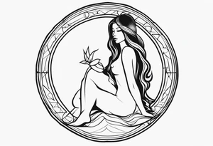 Símbolo Nudo de bruja, linea fina tattoo idea