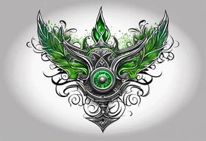 Automatic lawn sprinkler with green grass tattoo idea