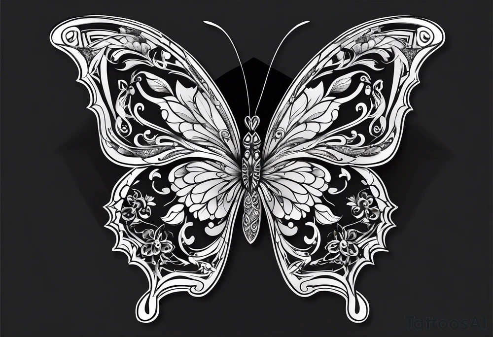 A night butterfly tattoo idea
