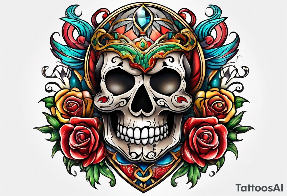corazon con playa tattoo idea