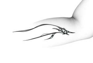 3 lines around the arm. Each line has with different style. tattoo idea