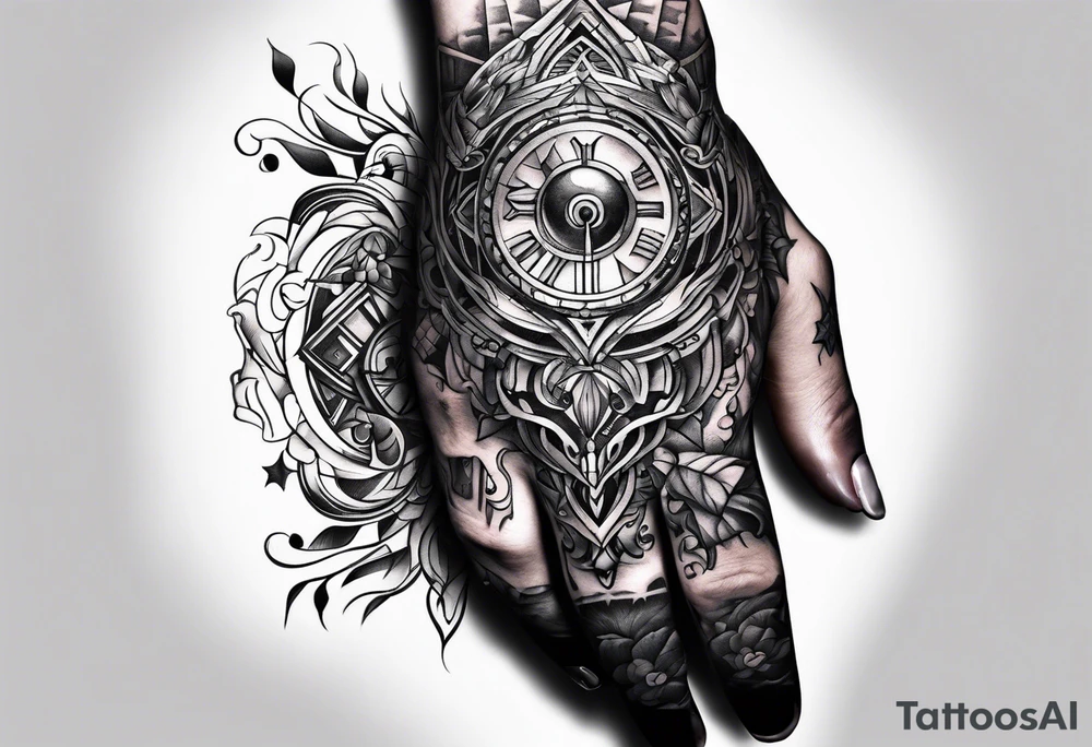 Cyber hand tattoo idea