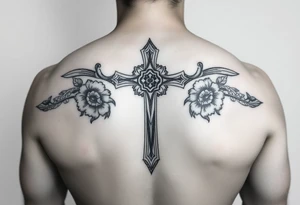 cross Polynesian tattoo idea