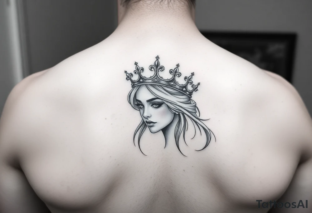 Girl crown tattoo idea