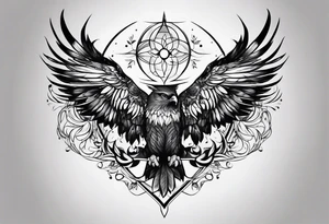 shoulder tattoo with nature and adrenaline activities tattoo idea