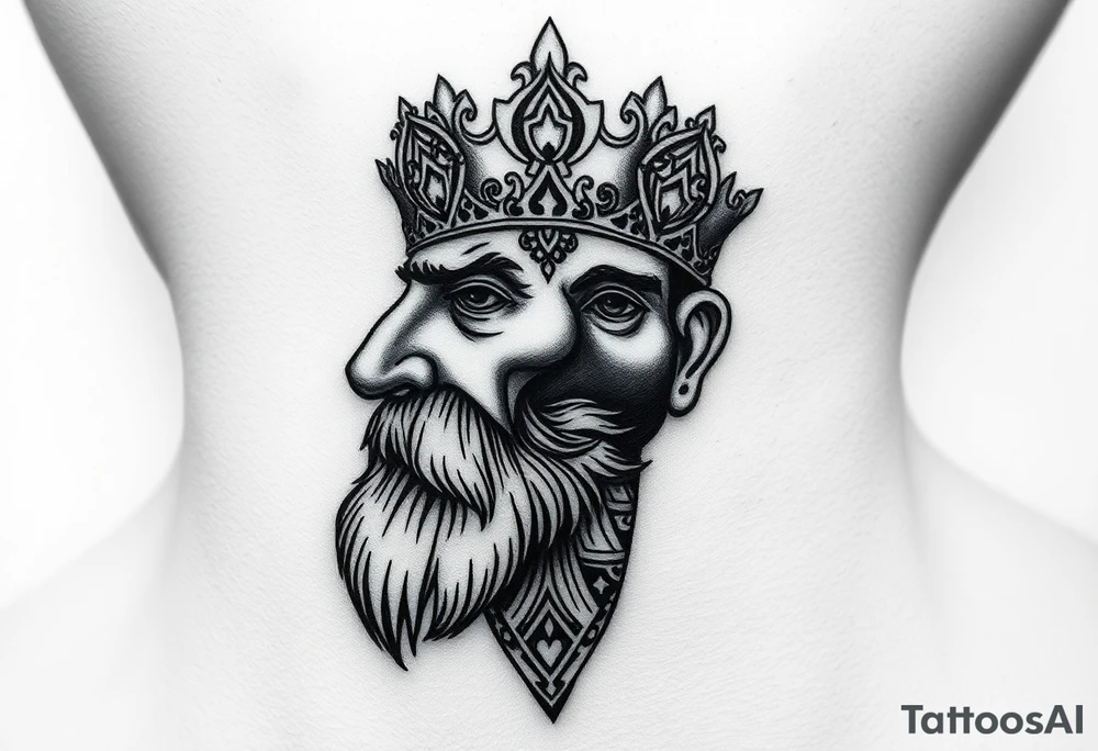 patriarch kiril head on the front of neck but in a way where it wont age poorly tattoo idea