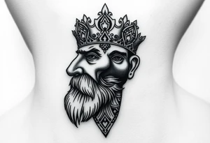 patriarch kiril head on the front of neck but in a way where it wont age poorly tattoo idea