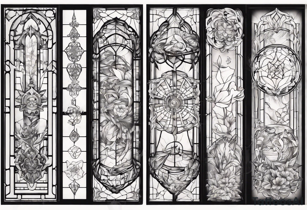 Stained glass window tattoo idea