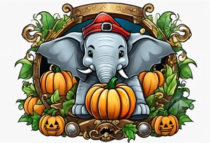 Pumpkin, pirate, elephant, lego, shark, fish, tattoo idea