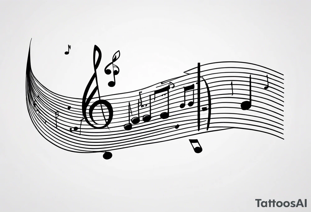 Musical notes connecting toddlers dancing tattoo idea
