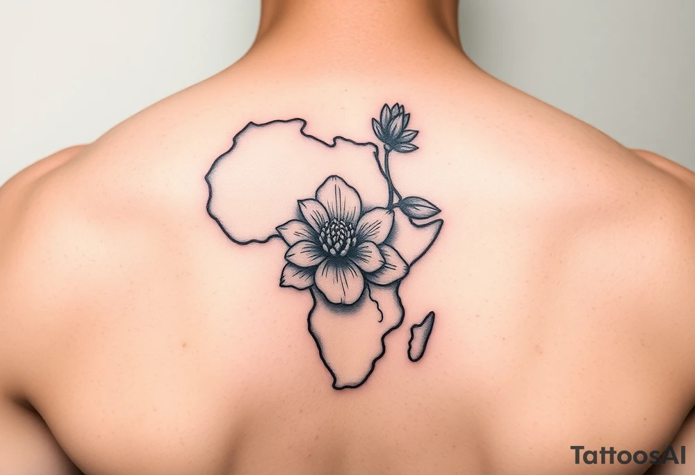 Africa and Zambia with flower tattoo idea