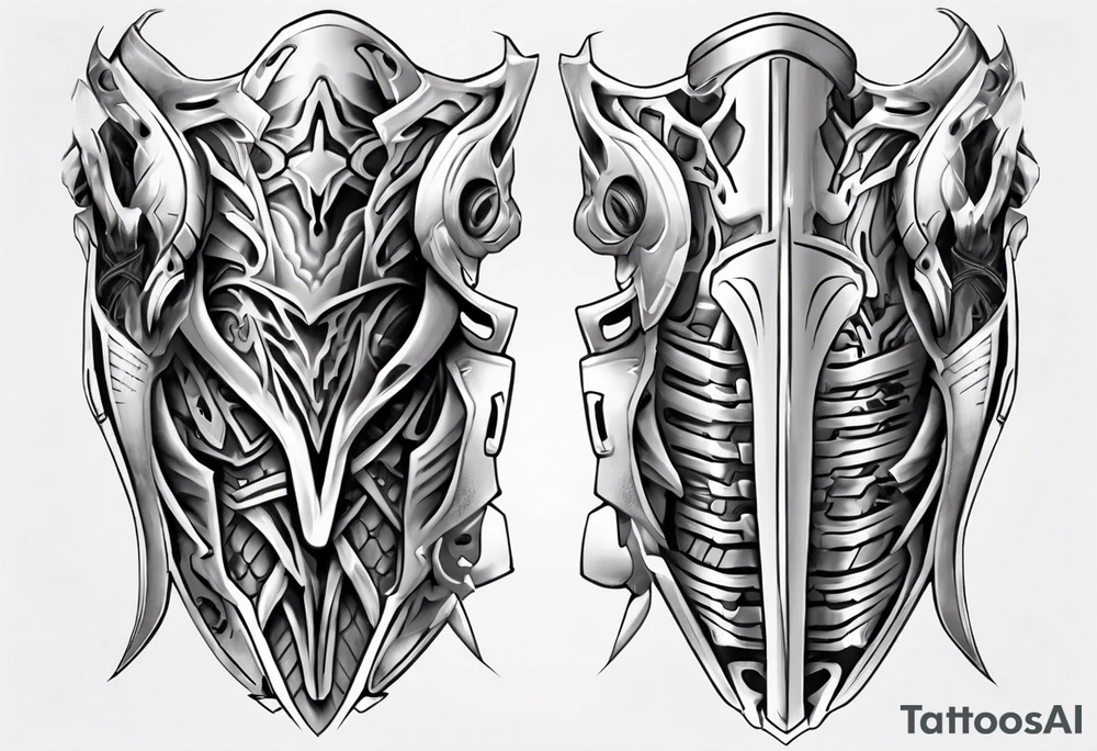 Leg armor tattoo idea