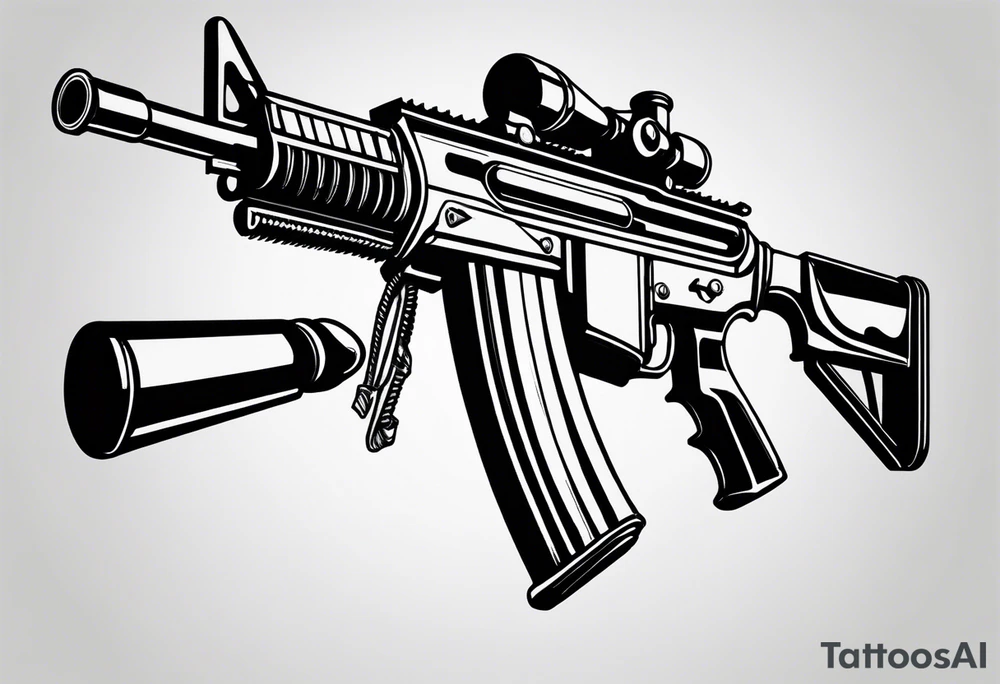 machine gun tattoo idea