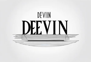 using my husbands name 'devin' can you create a thin line script tattoo 
 with name only and very minimalist tattoo idea