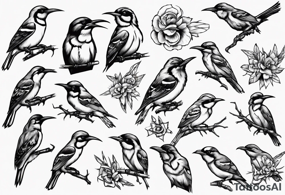 Angry growling honey eater tattoo idea