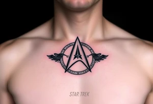 Star Trek Captain Kirk emblem on front left breast tattoo idea