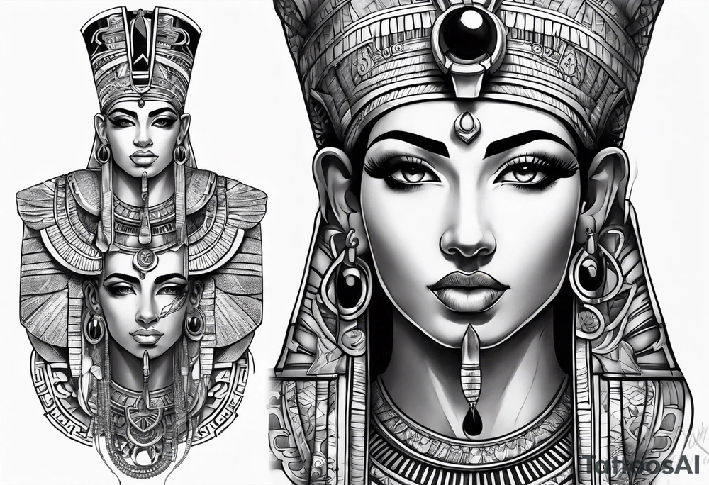 mix sleeve of egyptian and greek tattoo idea