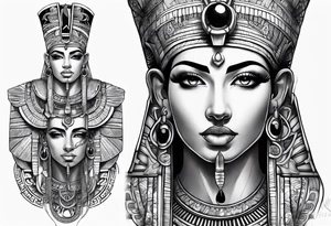 mix sleeve of egyptian and greek tattoo idea