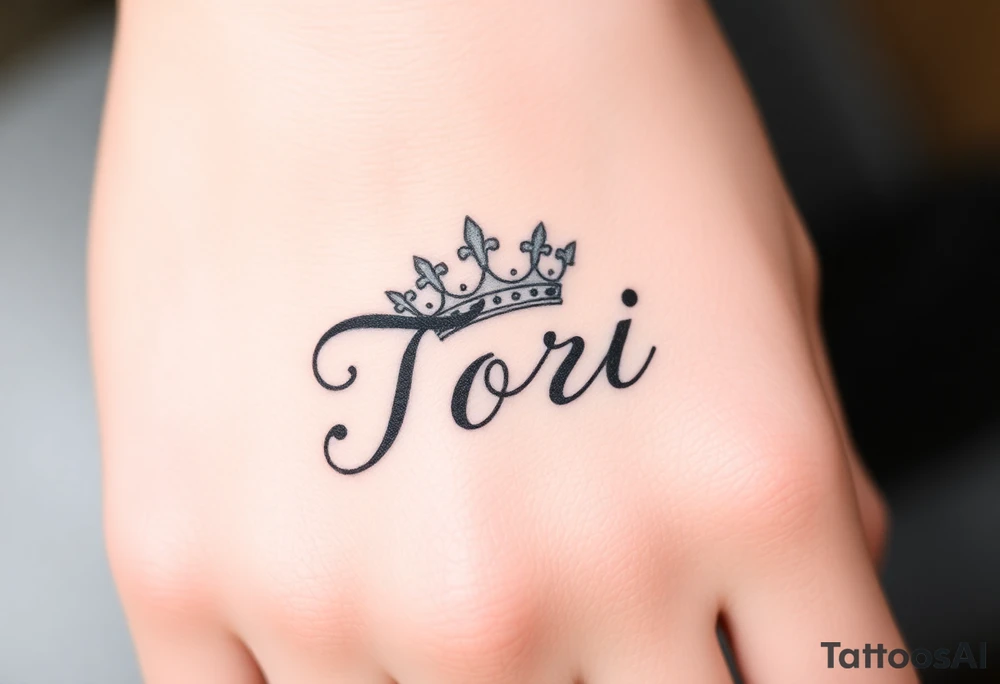 the name Tori with a sexy crown tattoo idea
