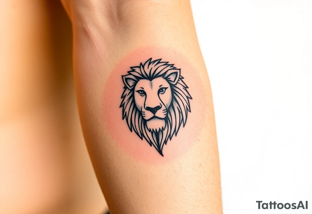Fancy style "leo"  birth
 sign lion tattoo idea