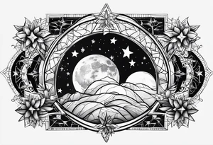 Stars moon tattoo idea