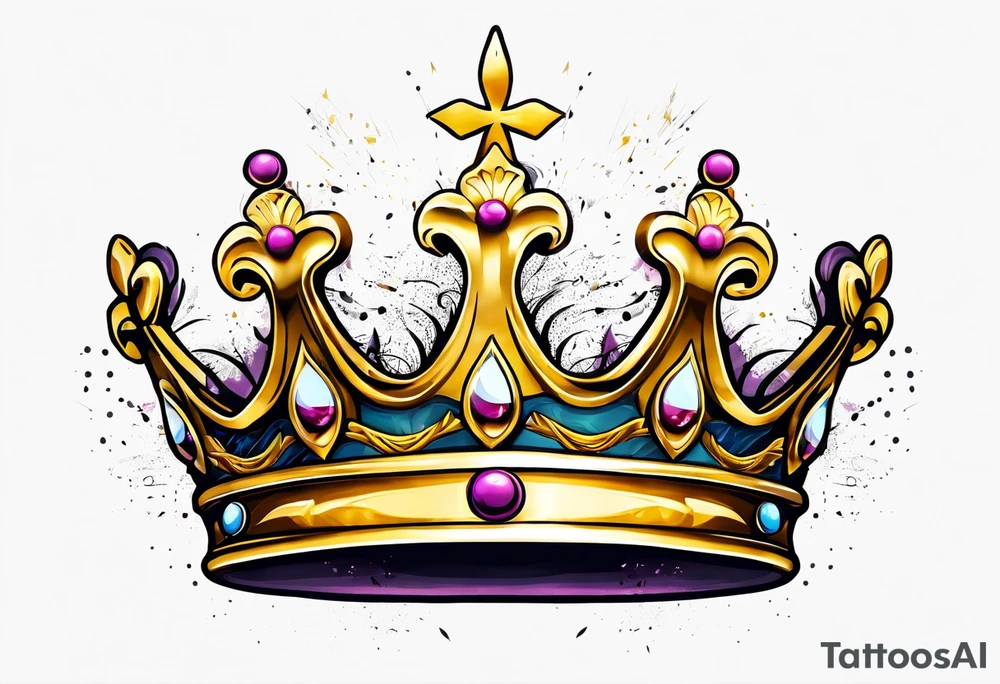 queen's golden crown tattoo idea