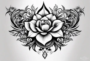 Fijian teeth and flower forearm tattoo idea