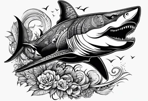 shark dinosaur tattoo idea