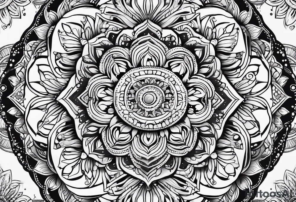 Mandala pattern for woman butt tattoo idea