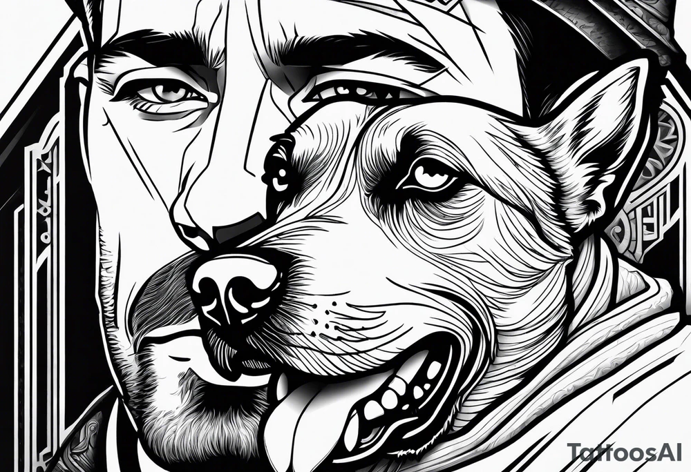 A man and his dog tattoo idea