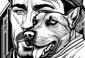 A man and his dog tattoo idea