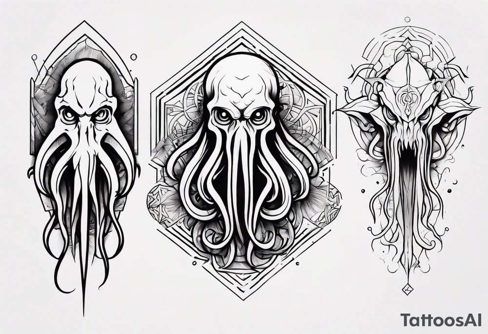 Cthulhu theme for forearm tattoo idea