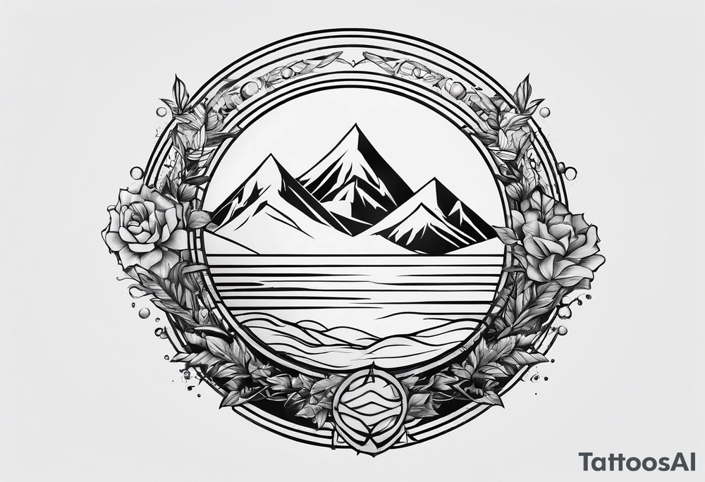 messy lines trash circcle logo tattoo idea