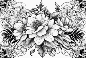 flowers, leaves tattoo idea