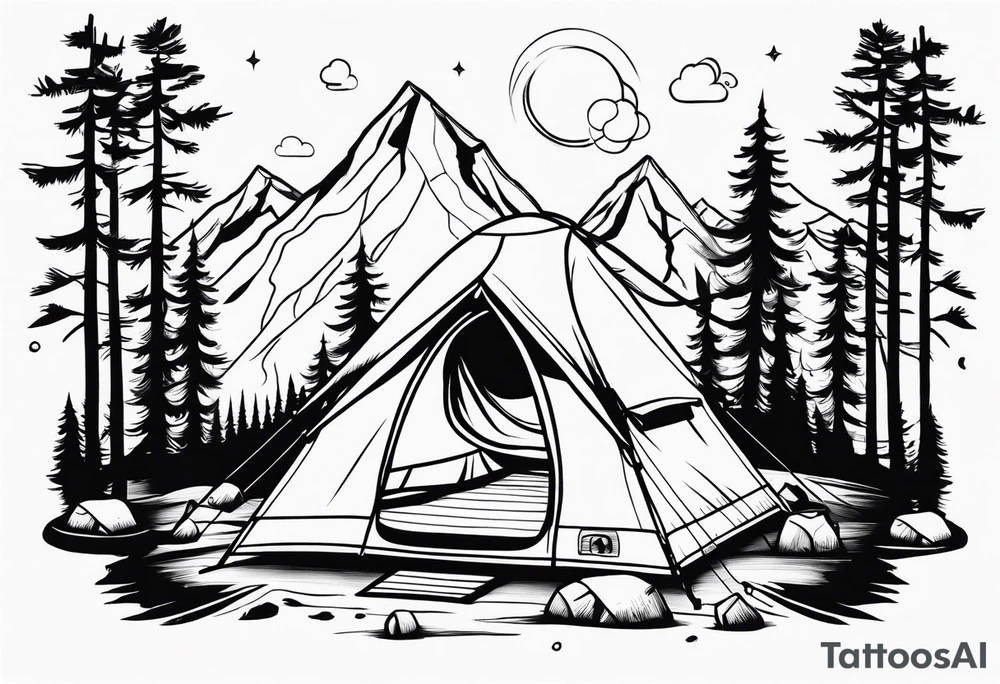 camping tattoo idea